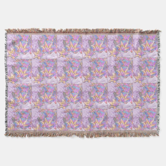 Pastel Lily Love Throw Blanket (Front)