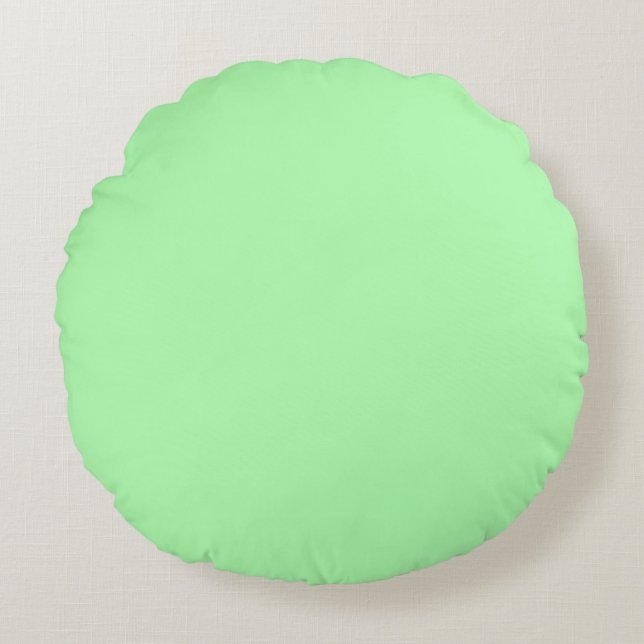 Pastel Lime Green Round Pillow (Front)