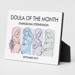 Pastel Line Art DOULA OF THE MONTH Plaque