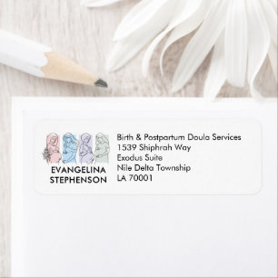 Pastel Line Art DOULA Return Address