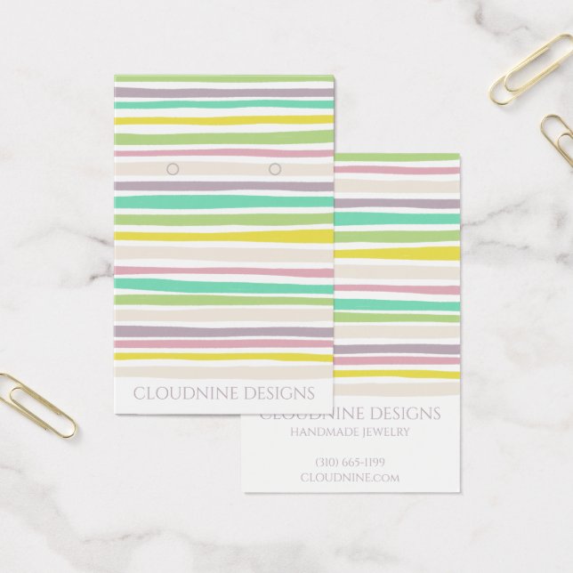 Pastel Line Earring Necklace Jewellery Display Car (Office)