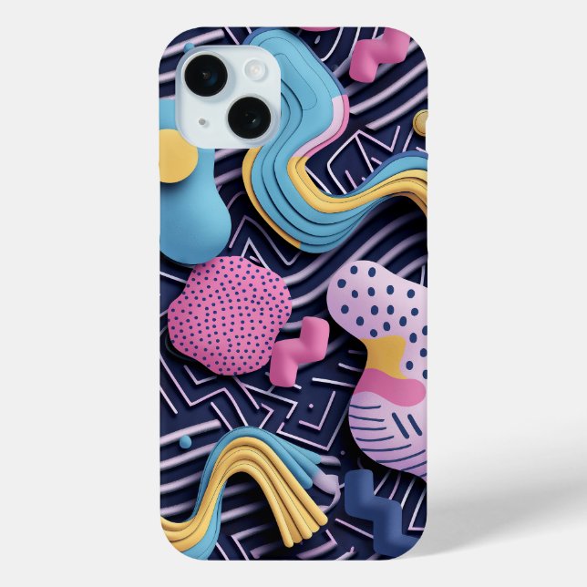 Pastel lines with rounded shapes  Case-Mate iPhone case (Back)