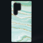 Pastel liquid abstract marble samsung galaxy case<br><div class="desc">Pastel green abstract liquid marble texture background with gold accents.</div>