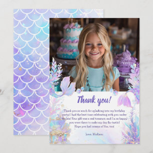 Pastel Little Mermaid Carte de remerciements d'ann