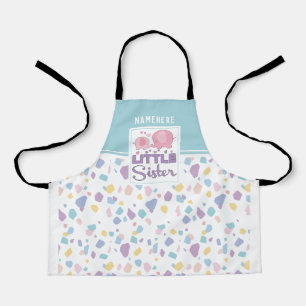 Pastel Little Sister Elephant Colourful Pattern Apron