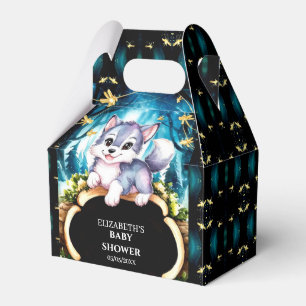 Pastel Little Wolf Baby Shower Favor Box