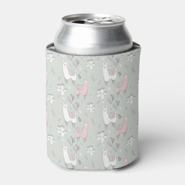 Pastel Llama Pattern Can Cooler (Can Front)