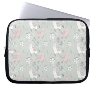Pastel Llama Pattern Laptop Sleeve