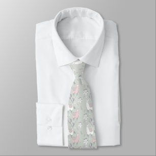 Pastel Llama Pattern Tie