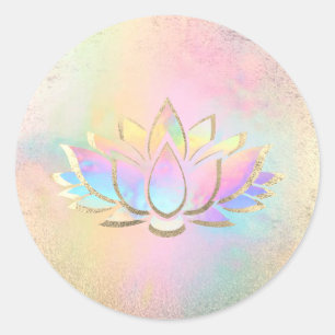 • pastel lotus flower logo classic round sticker