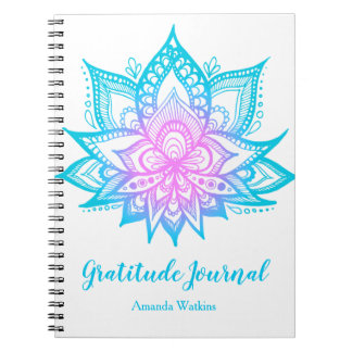 Pastel Lotus Flower Meditation Gratitude Journal