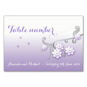 Pastel love birds wedding table number card