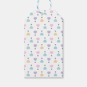 Pastel Love Heart Pattern Gift Tags