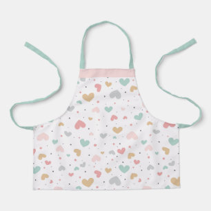 Pastel Love Hearts Colourful Seamless Pattern Apron