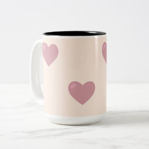 Pastel Love Hearts Two-Tone Coffee Mug