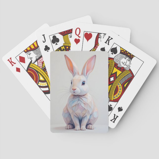 Pastel Low-Poly Bunny Playing Cards (Back)