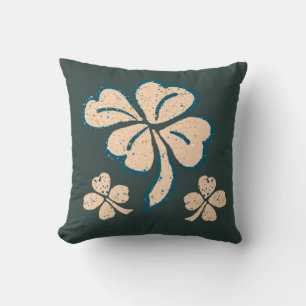 Pastel Lucky Shamrock Clover St. Patrick`s Day Throw Pillow