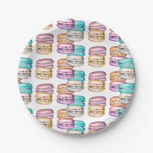 Pastel Macaron Cookie Themed Birthday Party Paper Plate