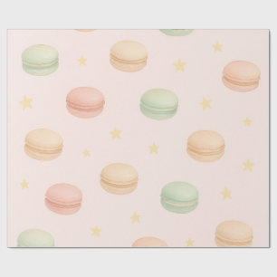 Pastel Macaron & Stars Watercolor Wrapping Paper
