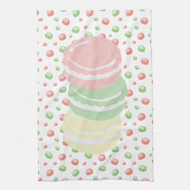 Pastel Macarons  Kitchen Towel (Vertical)