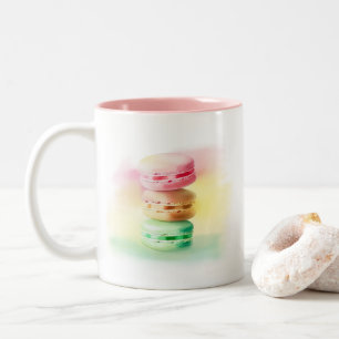 Pastel Macaroon Triplet Stacks Two-Tone Coffee Mug