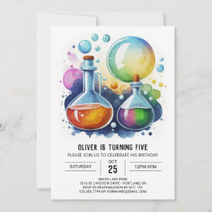 Pastel Mad Scientist Potion Birthday Invitation