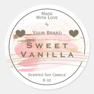 Pastel  Made With Love Product Packaging Label  