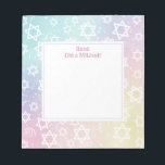 Pastel Magen Star of David Personalized Mitzvah Notepad<br><div class="desc">Whether you're a parent or a teacher (a moreh or a morah), encourage the kids to do good deeds with these Mitzvah Notes that show appreciation every time children do mitzvos. // pastel mitzvah note notepad, mitzva educational school notes, jewish appreciation education rainbow, pink kids children mitzvos, "judaism encouragement well...</div>
