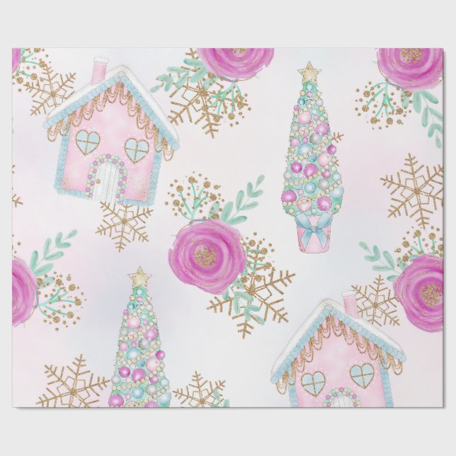 Pastel Magic Christmas Wrapping Paper (Seam)