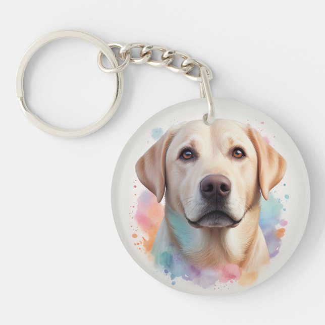 Pastel Magical Labrador Retriever Artwork Keychain (Front)
