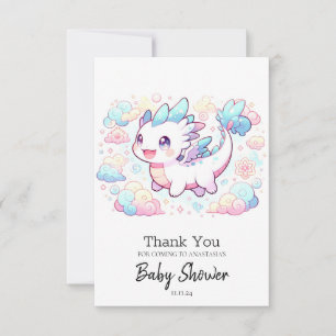Pastel Majestic Dragon Baby Shower Thank You Card