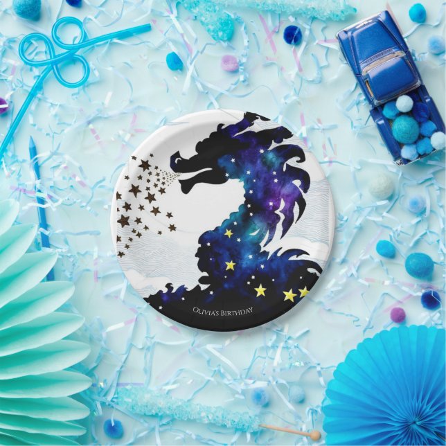  Pastel Majestic Dragon Birthday Paper Plate (Party)