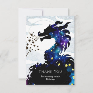 Pastel Majestic Dragon Birthday Thank You Card