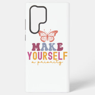 Pastel "Make Yourself a Priority" Self Care Graphi Samsung Galaxy Case