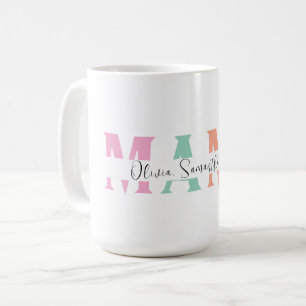 Pastel MAMA Mug avec nom personnalisé enfant
