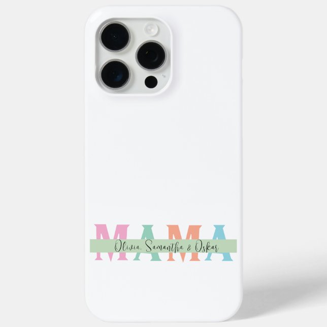 Pastel MAMA Personalized iPhone Case (Back)