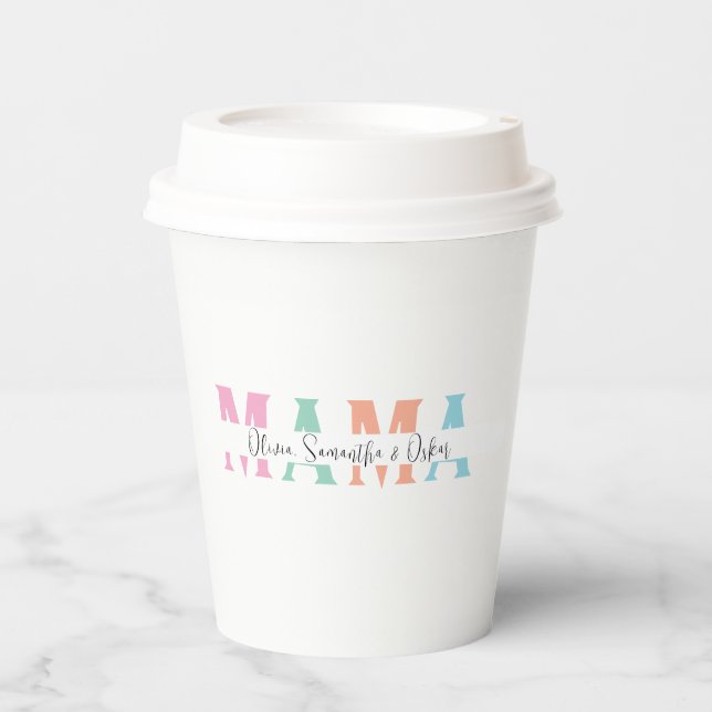 Pastel MAMA Personalized Paper Cup – Mother’s Day  (Front)