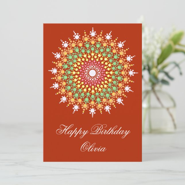 Pastel Mandala Birthday Card (Standing Front)