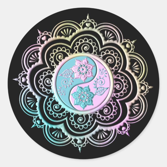 Pastel Mandala Classic Round Sticker (Front)