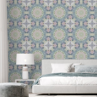 Pastel Mandala Floral Pattern Wallpaper