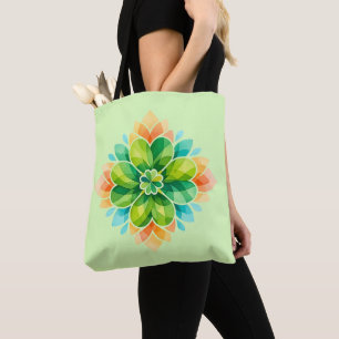 Pastel Mandala Flower Spring Garden Tote Bag