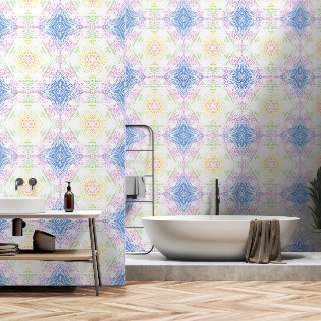 Pastel mandala Freeform tile Wallpaper (Bathroom)