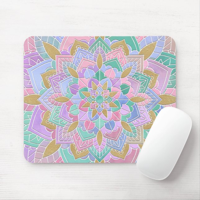 Pastel Mandala II  Mouse Pad (With Mouse)