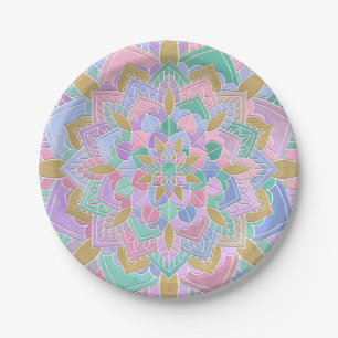 Pastel Mandala II Paper Plate