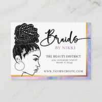 Pastel Marble and Gold Modern Hair Braiding Salon