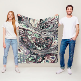 Pastel Marble Bloom Mosaic Fleece Blanket