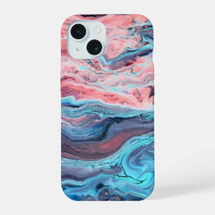 Pastel Marble Fluid Art Phone Case Pink and Blue