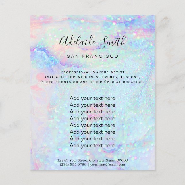 pastel marble glitter texture Flyer (Front)