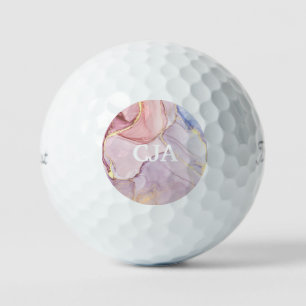 PASTEL MARBLE GOLD CUSTOM GOLF BALLS
