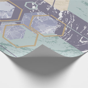Pastel Marble Hexagon Geometric Wrapping Paper